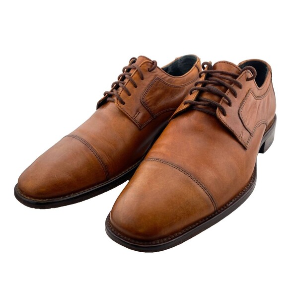 Johnston & Murphy Men\'s 8.5M Brown Leather Melton Cap Toe Oxford Dress Shoes EUC main image 10